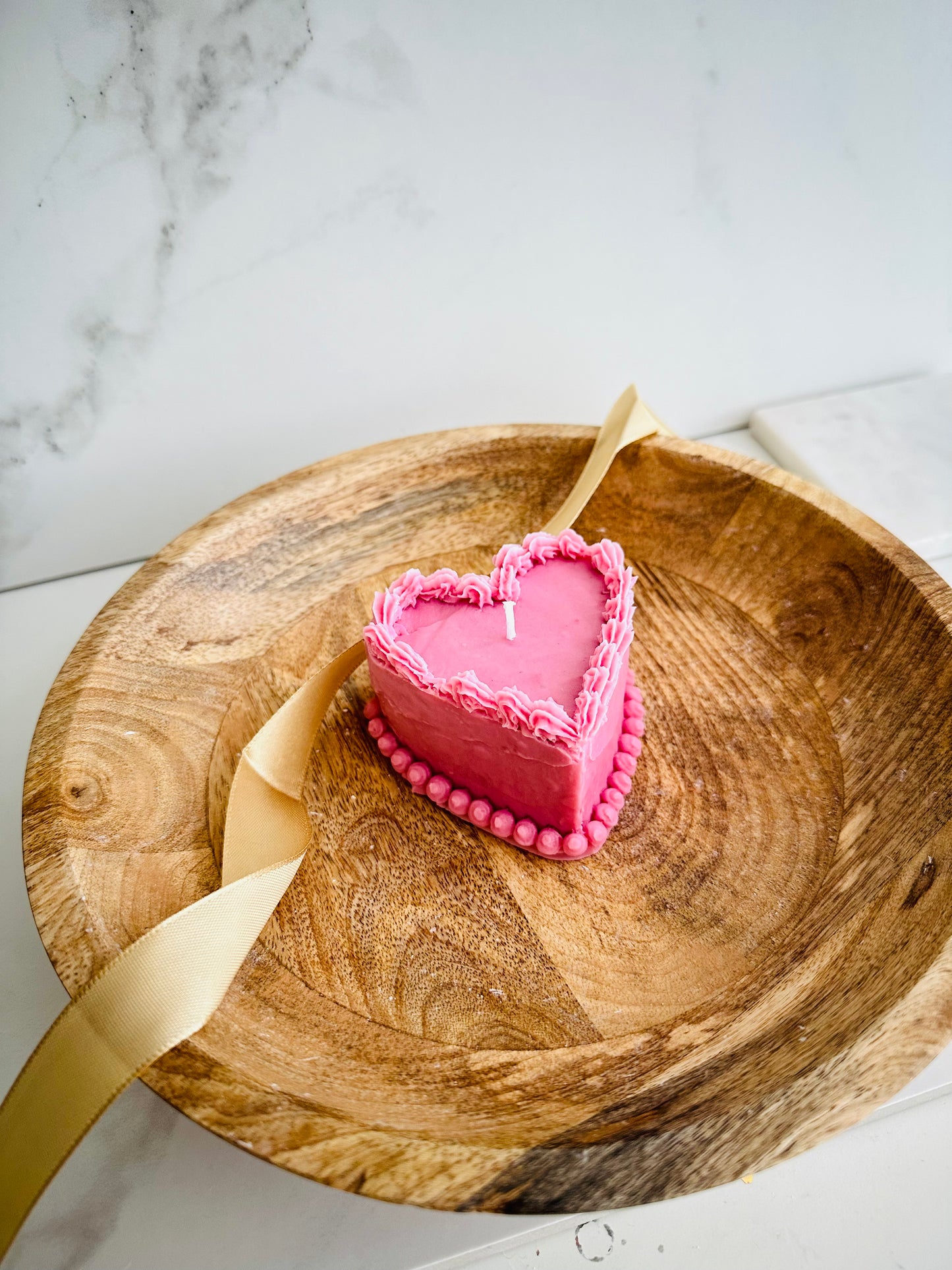 Heart shaped cake candle